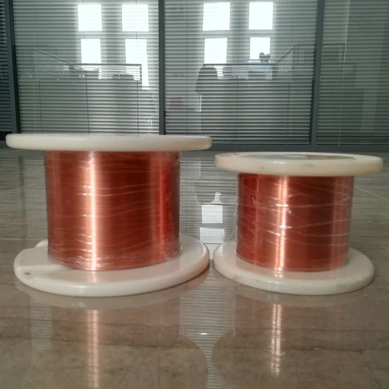 UEW Flat Copper Wire / Solderable Enamelled Copper Wire Polyurethane Insulation