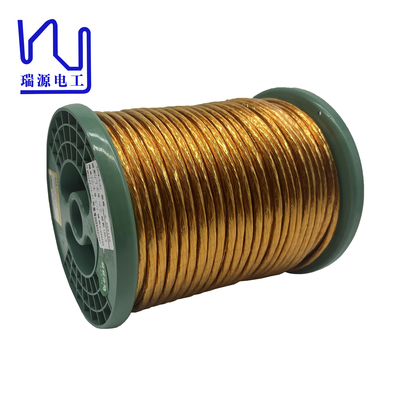 Electrical Vehicle Copper Litz Wire 2UEW-F-PI 0.4mm High Breakdown Voltage Mylar Taped