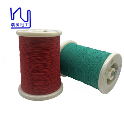 Red / Green Color Custom USTC Wire 0.1mm X 50 Copper Conductor Natural Silk Served