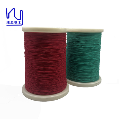 Red / Green Color Real Silk served litz wire 0.1mm Copper Conductor