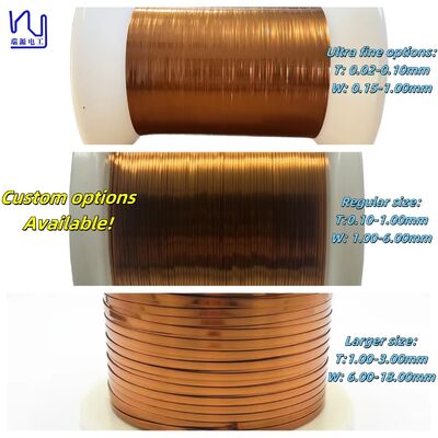 Class 220 Magnet Coil 0.4x4mm Subscribe Stator Flat Enameled Copper Motor Winding Wire