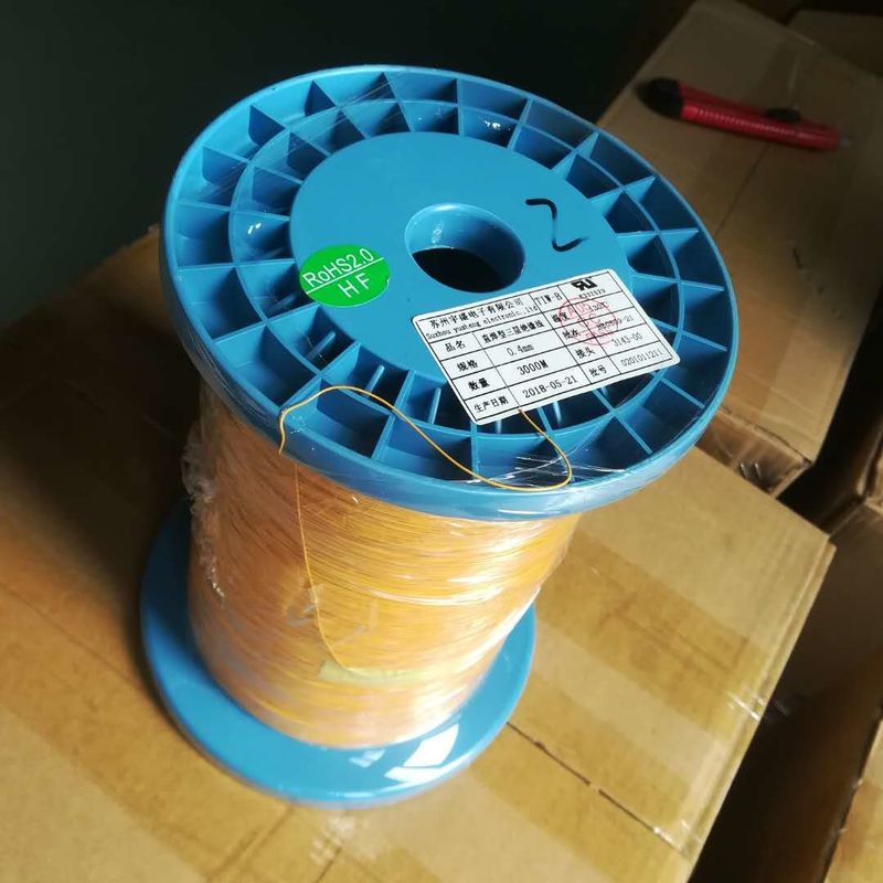 UL Certified Triple Insulated Copper Wire Class B 130C Yellow Color 0.15mm Insulated TIW Wire