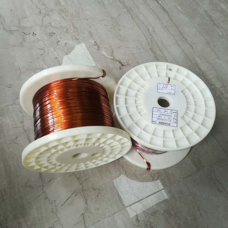 UEW/EIW/AIW Class 180/200/220 Insulated Copper Enameled Flat Copper Wire For Winding